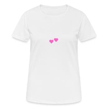 2herzen rosa - Frauen T-Shirt atmungsaktiv - Weiß - Vorne - AI Model Female 172 dark (172cm)