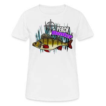 Chasseur de perches - T-shirt respirant Femme - blanc - Devant - AI Model Female 172 dark (172cm)
