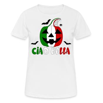 Helloween Italie ciao bella - T-shirt respirant Femme - blanc - Devant - AI Model Female 172 dark (172cm)