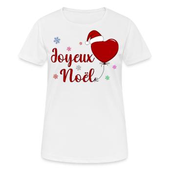 Joyeux Noel Weihnachtsfeier Frankreich - Frauen T-Shirt atmungsaktiv - Weiß - Vorne - AI Model Female 172 dark (172cm)