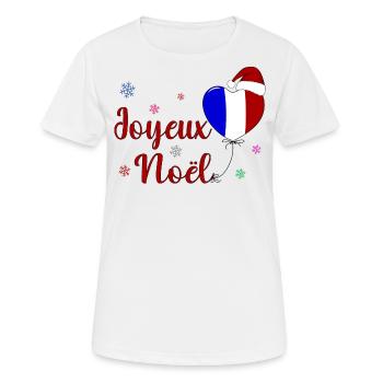 Joyeux Noel Weihnachten Frankreich Flagge - Frauen T-Shirt atmungsaktiv - Weiß - Vorne - AI Model Female 172 dark (172cm)
