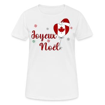 Joyeux Noel Kanada Flagge Herz - Frauen T-Shirt atmungsaktiv - Weiß - Vorne - AI Model Female 172 dark (172cm)