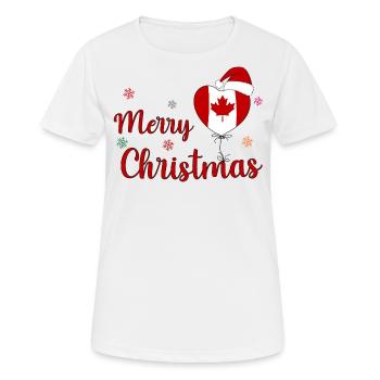 Joyoux Noel Christmas Canada Flag Heart - Women's Breathable T-Shirt - white - Front - AI Model Female 172 dark (172cm)