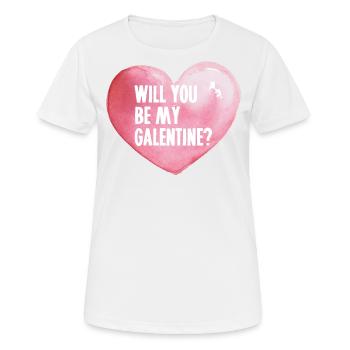 Galentines Shirt / Will You be my Galentine - Frauen T-Shirt atmungsaktiv - Weiß - Vorne - AI Model Female 172 dark (172cm)