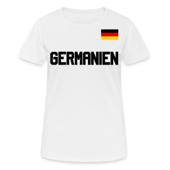 Drapeau allemand sur la poitrine - T-shirt respirant Femme - blanc - Devant - AI Model Female 172 dark (172cm)