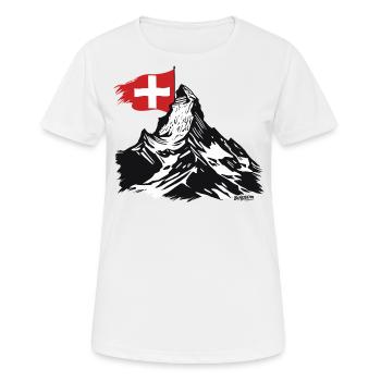 Horu - Cervin - Zermatt - T-Shirt - T-shirt respirant Femme - blanc - Devant - AI Model Female 172 dark (172cm)