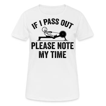 Ergometer Ruderübung ERG Gerät Liebhaber Fitnes - Frauen T-Shirt atmungsaktiv - Weiß - Vorne - AI Model Female 172 dark (172cm)