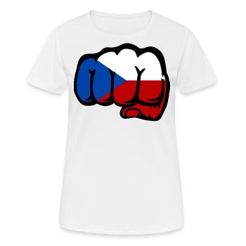 Drapeau de la République tchèque - T-shirt respirant Femme - blanc - Devant - AI Model Female 172 dark (172cm)