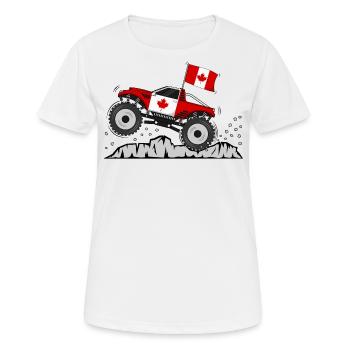 Monstertruck Kanada Flagge - Frauen T-Shirt atmungsaktiv - Weiß - Vorne - AI Model Female 172 dark (172cm)