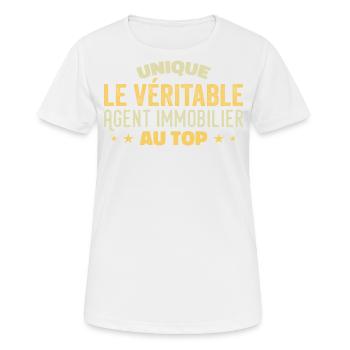 Der Immobilienmakler an der Spitze - Frauen T-Shirt atmungsaktiv - Weiß - Vorne - AI Model Female 172 dark (172cm)