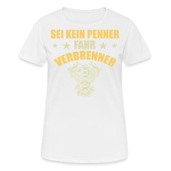 Combustion Engine Car Saying - Women's Breathable T-Shirt - white - Front - AI Model Female 172 dark (172cm)