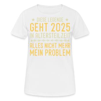 Retraite partielle 2025 Approche de la retraite - T-shirt respirant Femme - blanc - Devant - AI Model Female 172 dark (172cm)