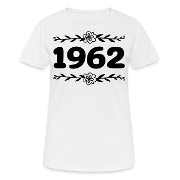 1962 Jahrgang 1962 Retro 1962 Jubiläum 1962 - Frauen T-Shirt atmungsaktiv - Weiß - Vorne - AI Model Female 172 dark (172cm)
