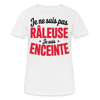 Grossesse Humour Maman Enceinte Raleuse - T-shirt respirant Femme - blanc - Devant - AI Model Female 172 dark (172cm)