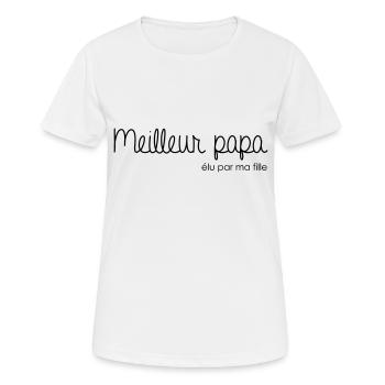 Meilleur papa élu par ma fille - T-shirt respirant Femme - blanc - Devant - AI Model Female 172 dark (172cm)
