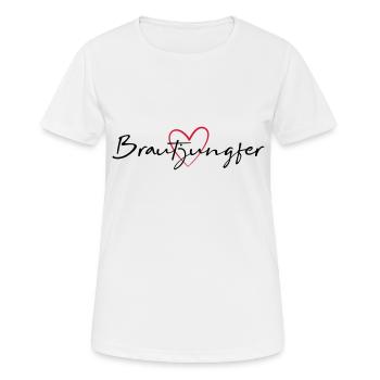 Partie de coeur de demoiselle d'honneur - T-shirt respirant Femme - blanc - Devant - AI Model Female 172 dark (172cm)
