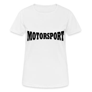 Motorsport Schriftzug - Frauen T-Shirt atmungsaktiv - Weiß - Vorne - AI Model Female 172 dark (172cm)