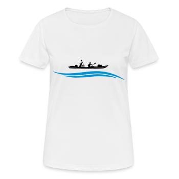 Kanu Wasser - Frauen T-Shirt atmungsaktiv - Weiß - Vorne - AI Model Female 172 dark (172cm)