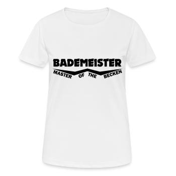 bademeister - master of the becken - Frauen T-Shirt atmungsaktiv - Weiß - Vorne - AI Model Female 172 dark (172cm)