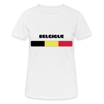 Belgique - T-shirt respirant Femme - blanc - Devant - AI Model Female 172 dark (172cm)