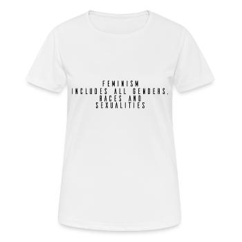Feminismus - Frauen T-Shirt atmungsaktiv - Weiß - Vorne - AI Model Female 172 dark (172cm)