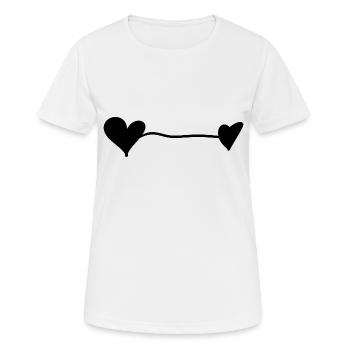 schwarze Herzen - Frauen T-Shirt atmungsaktiv - Weiß - Vorne - AI Model Female 172 dark (172cm)