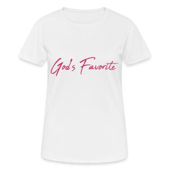 God's favorite - Frauen T-Shirt atmungsaktiv - Weiß - Vorne - AI Model Female 172 dark (172cm)