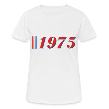Jahr 1975 - Frauen T-Shirt atmungsaktiv - Weiß - Vorne - AI Model Female 172 dark (172cm)