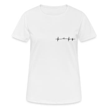 Mein Herz schlägt für die Welle - Frauen T-Shirt atmungsaktiv - Weiß - Vorne - AI Model Female 172 dark (172cm)