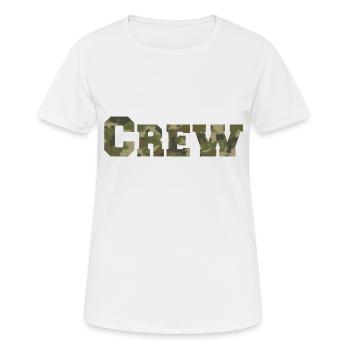 Crew - Frauen T-Shirt atmungsaktiv - Weiß - Vorne - AI Model Female 172 dark (172cm)
