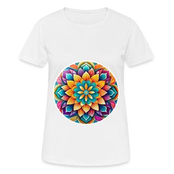 Flower Power Mandala - T-shirt respirant Femme - blanc - Devant - AI Model Female 172 dark (172cm)