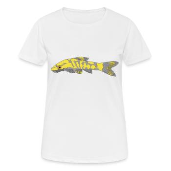Zèbre oto, Poisson-chat tigre oto. Otocinclus cocama - T-shirt respirant Femme - blanc - Devant - AI Model Female 172 dark (172cm)