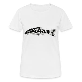 Zèbre oto, Poisson-chat tigre oto. Otocinclus cocama - T-shirt respirant Femme - blanc - Devant - AI Model Female 172 dark (172cm)