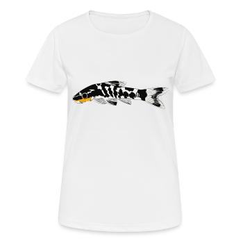 Zèbre oto, Poisson-chat tigre oto. Otocinclus cocama - T-shirt respirant Femme - blanc - Devant - AI Model Female 172 dark (172cm)