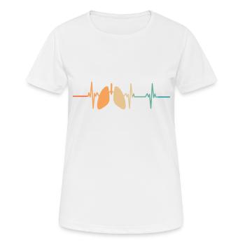 Herzschlag Lunge - Frauen T-Shirt atmungsaktiv - Weiß - Vorne - AI Model Female 172 dark (172cm)