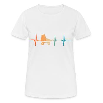 Battement de cœur roller - T-shirt respirant Femme - blanc - Devant - AI Model Female 172 dark (172cm)