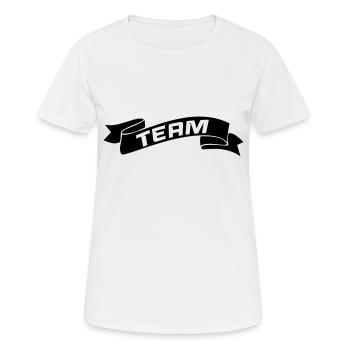 Team - Frauen T-Shirt atmungsaktiv - Weiß - Vorne - AI Model Female 172 dark (172cm)