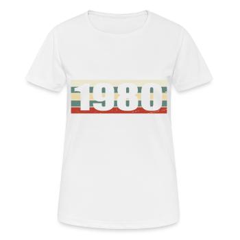 1980 Jahrgang 1980 Geschenk 1980 Geburtstag 1980 - Frauen T-Shirt atmungsaktiv - Weiß - Vorne - AI Model Female 172 dark (172cm)