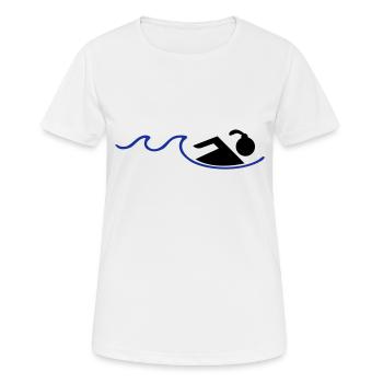 nageur - T-shirt respirant Femme - blanc - Devant - AI Model Female 172 dark (172cm)