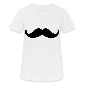 moustache - T-shirt respirant Femme - blanc - Devant - AI Model Female 172 dark (172cm)