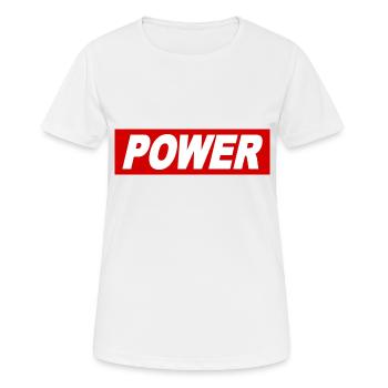 POWER cool saying Obey sign gift idea - Women's Breathable T-Shirt - white - Front - AI Model Female 172 dark (172cm)