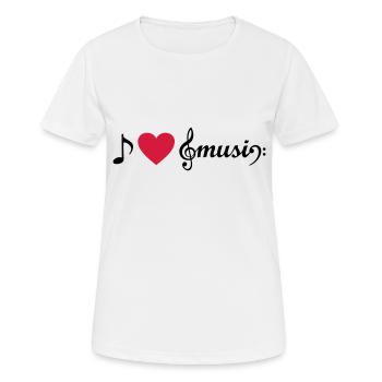 I love Music Violinschlüssel musikalische Symbole - Frauen T-Shirt atmungsaktiv - Weiß - Vorne - AI Model Female 172 dark (172cm)