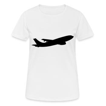 flugzeug - Frauen T-Shirt atmungsaktiv - Weiß - Vorne - AI Model Female 172 dark (172cm)