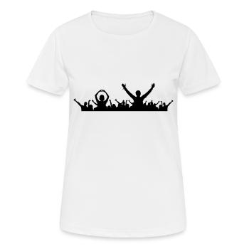 Menschen - Konzert Festival - Frauen T-Shirt atmungsaktiv - Weiß - Vorne - AI Model Female 172 dark (172cm)
