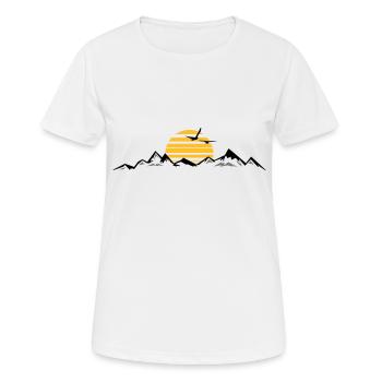 BERGE Gebirge Landschaft Silhouette Panorama - Frauen T-Shirt atmungsaktiv - Weiß - Vorne - AI Model Female 172 dark (172cm)