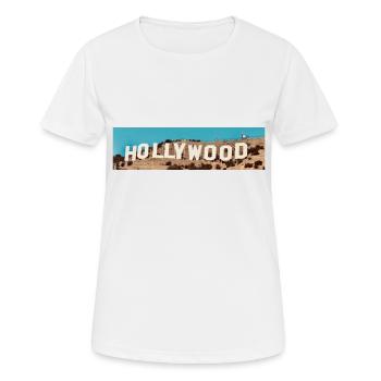 Hollywood - Frauen T-Shirt atmungsaktiv - Weiß - Vorne - AI Model Female 172 dark (172cm)