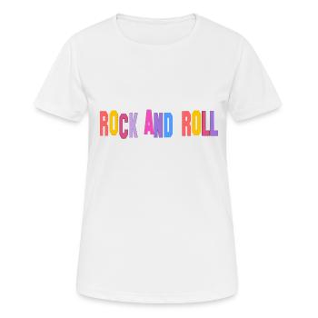Rock and roll - T-shirt respirant Femme - blanc - Devant - AI Model Female 172 dark (172cm)