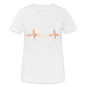 Heartbeat Geschenk für Gitarrist - Frauen T-Shirt atmungsaktiv - Weiß - Vorne - AI Model Female 172 dark (172cm)