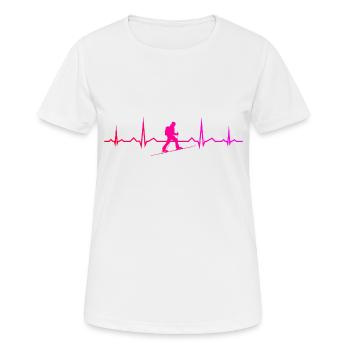 Ski Ski Mountaineering Ski Tour Ski Touring - Frauen T-Shirt atmungsaktiv - Weiß - Vorne - AI Model Female 172 dark (172cm)