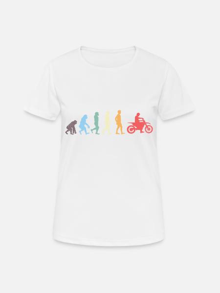 EVOLUTION MOTORCYCLE T-SHIRT - Women's Breathable T-Shirt - white
